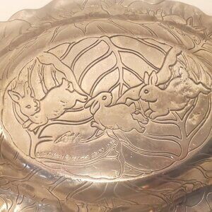 Vintage Arthur Court Seasonal Bunnies Serving Platter
